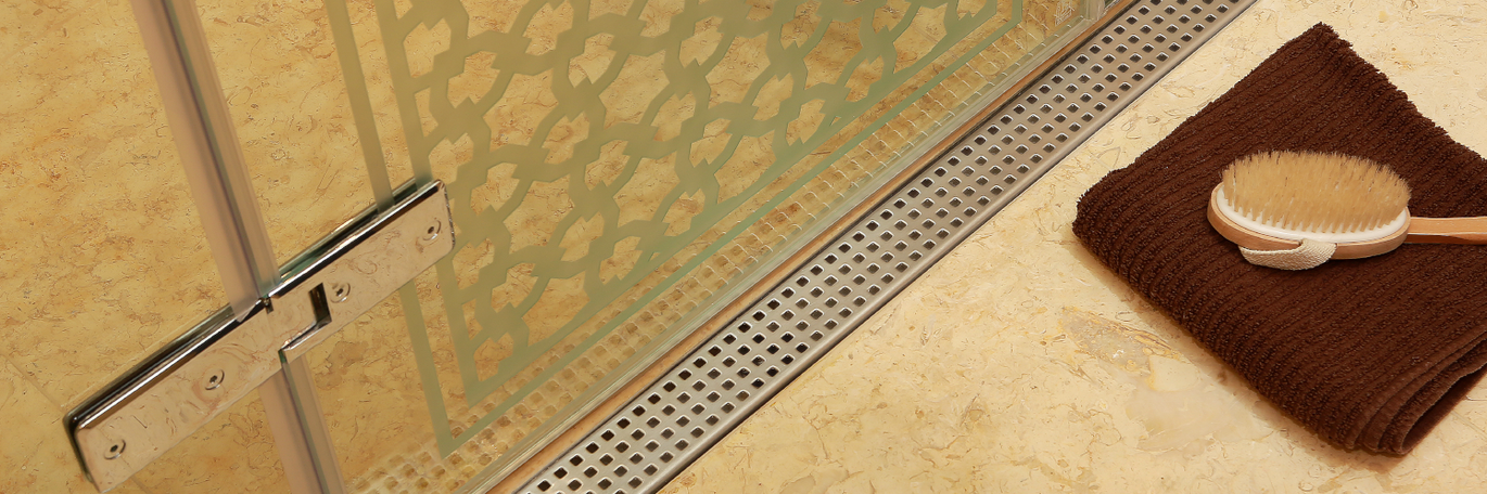 ACO Shower Channel with Quadrato Design grating ACO Shower Channel with Quadrato Design grating